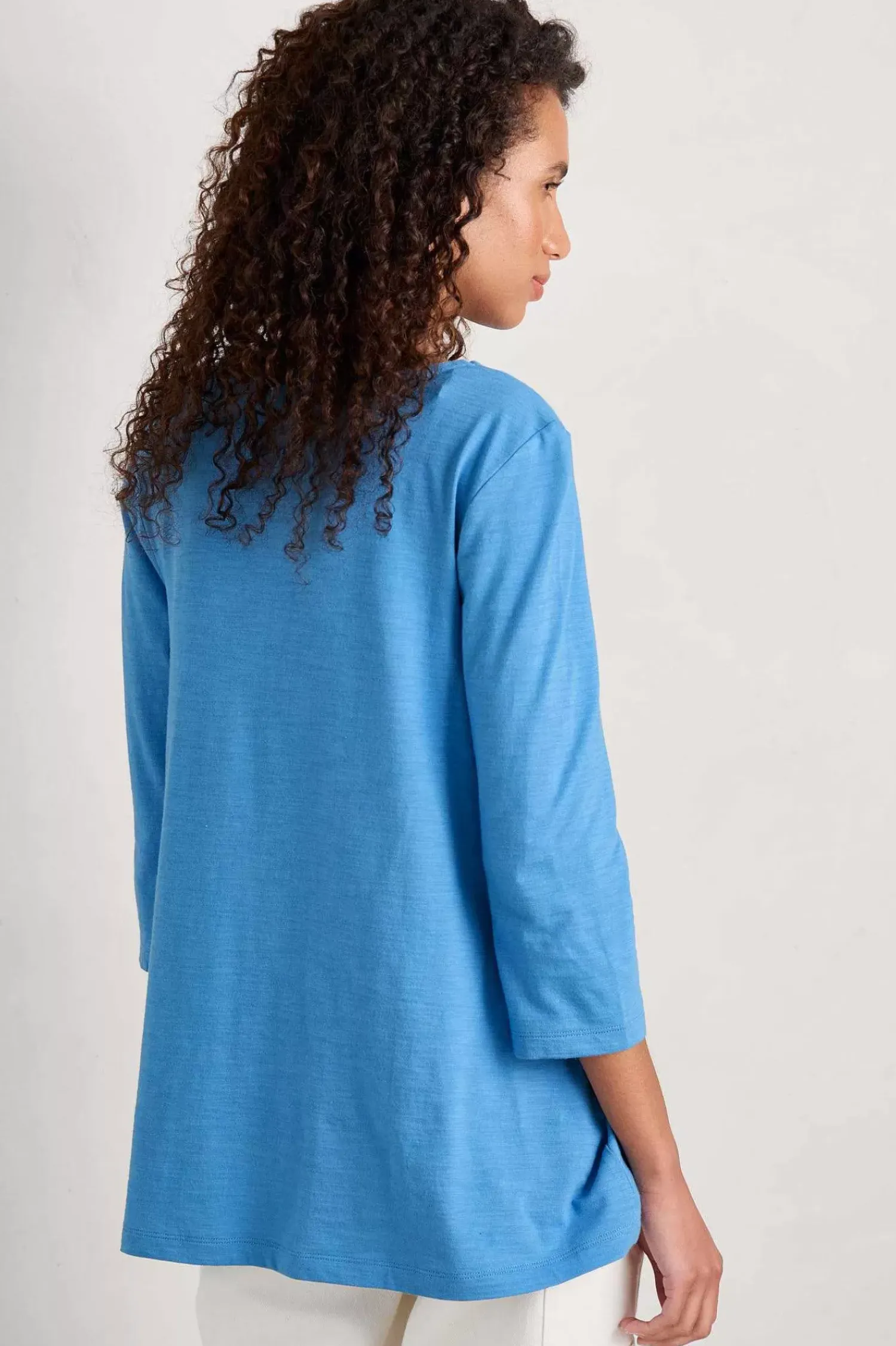 Tops<Seasalt Cornwall Tregonning 3/4 Sleeve Top Clear Sky