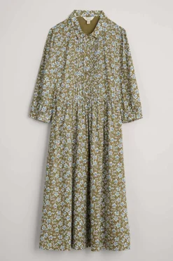 Dresses<Seasalt Cornwall 3/4 True Letter Dress Naive Carving Fern Moss