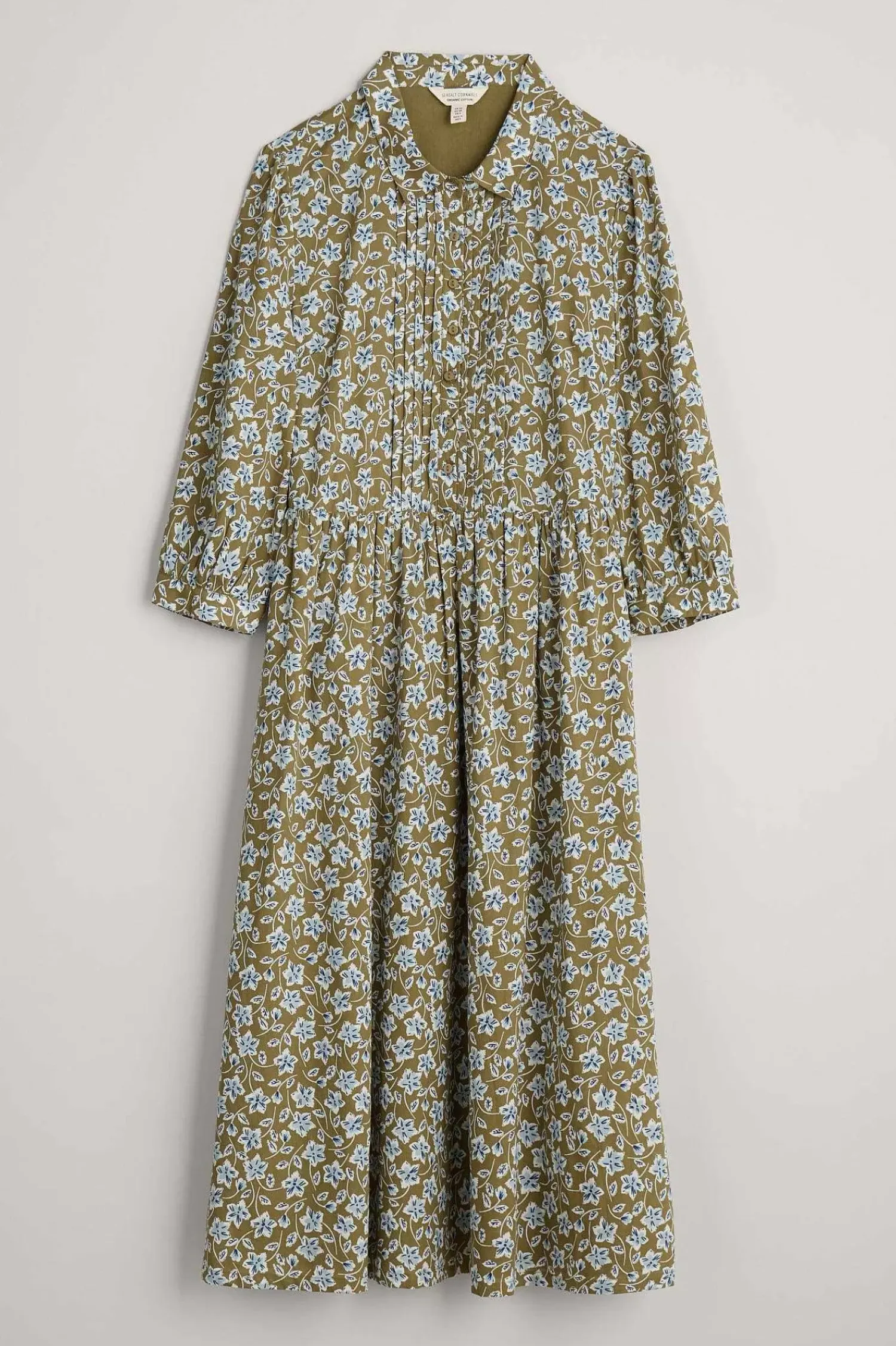 Dresses<Seasalt Cornwall 3/4 True Letter Dress Naive Carving Fern Moss
