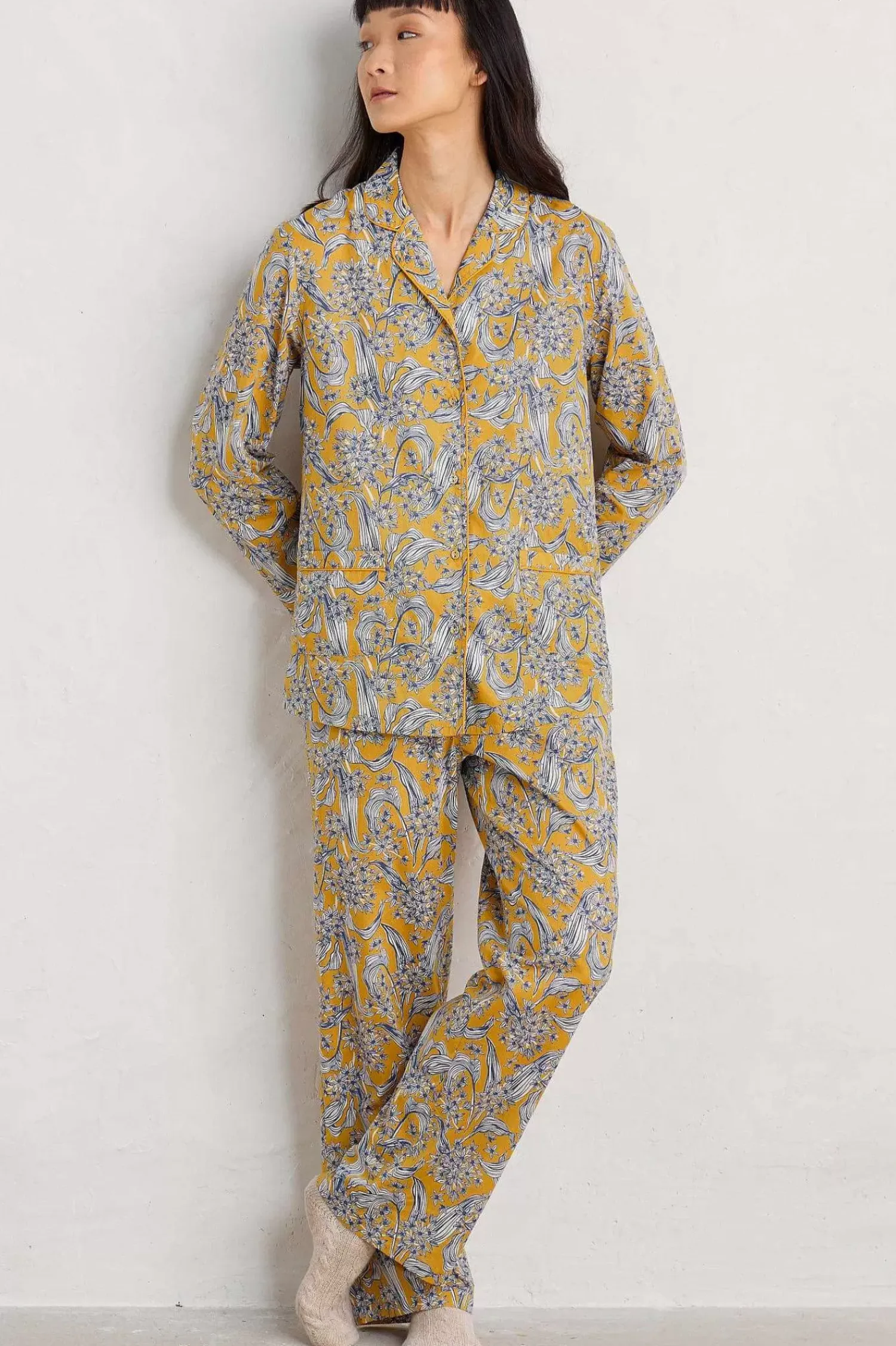 Nightwear<Seasalt Cornwall View Point Pyjamas Woodland Garlic Dark Dijon