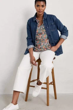 Tops<Seasalt Cornwall Waterflow Short Sleeve Top Companion Border Light Squid