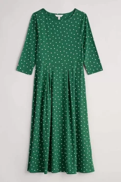 Dresses<Seasalt Cornwall Wild Bouquet 3/4 Sleeve Midi Dress Little Sponge Spot Copse