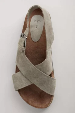Sandals<Seasalt Cornwall Wilder Shores Crossover Leather Sandals Fawn