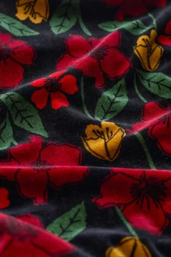 Skirts<Seasalt Cornwall Wildflower Tiered Velvet Maxi Skirt Collaged Rose Onyx Carmine