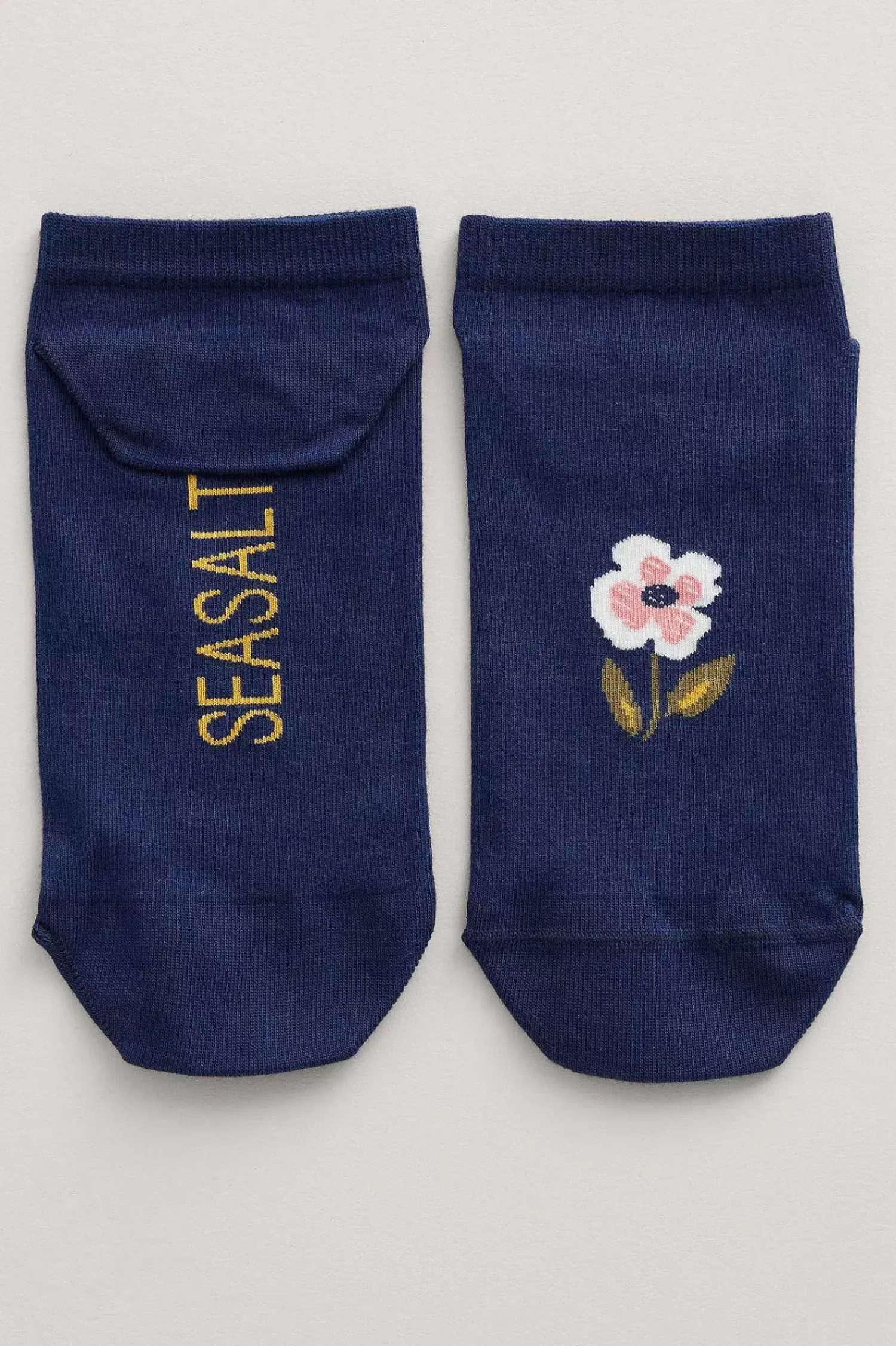 Socks & Tights<Seasalt Cornwall Women's Arty Organic Cotton Trainer Socks Celandine Clear Sky