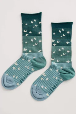 Socks & Tights<Seasalt Cornwall Women's Sailor Socks Starling Scatter Succulent