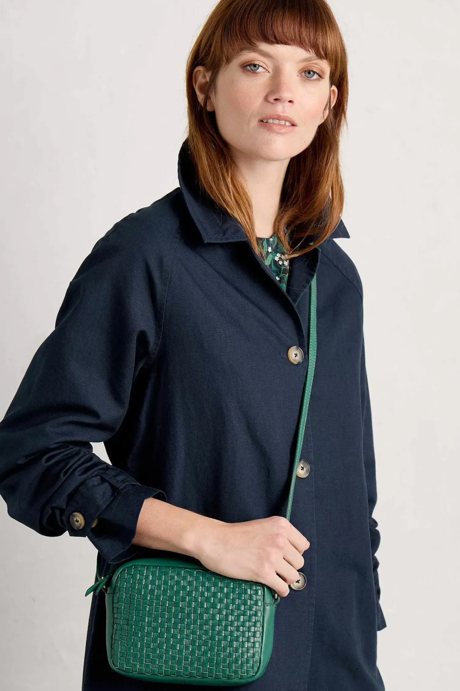 Bags<Seasalt Cornwall Woven Sea Fan Leather Cross-Body Bag Copse