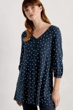 Tunics<Seasalt Cornwall Wren Jersey Tunic Little Sponge Spot Maritime