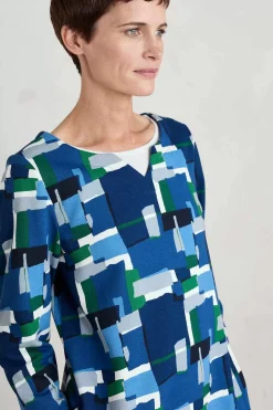 Tunics<Seasalt Cornwall Zora Sweatshirt Tunic Francis Collage Blue Jay